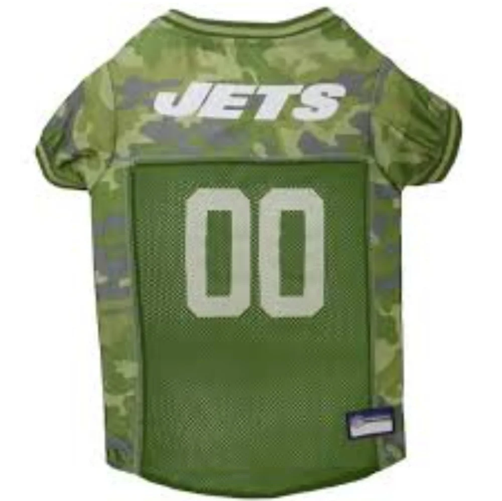 NFL New York Jets Camouflage Dog Jersey, Small. - CAMO